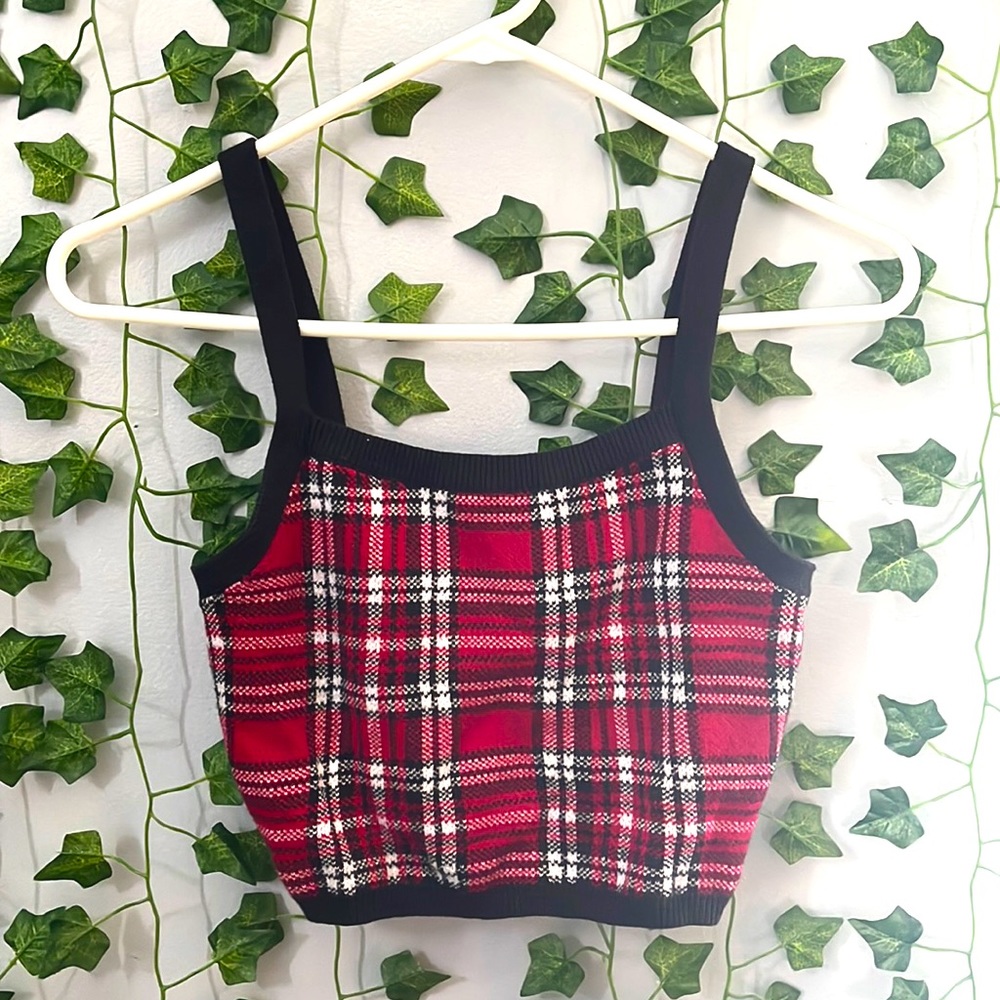 Red Plaid Tank Top